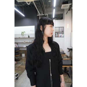 フルバング　パーマ　ブルーブラック