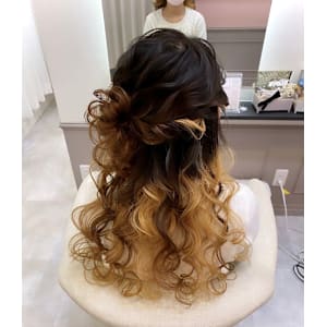 サイドお団子☆ハーフアップ