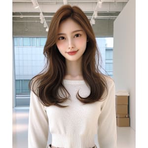 ★大人ガーリーくびレイヤーロングふんわりカール小顔こなれヘア