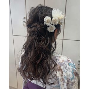 ハーフアップアレンジ卒業式成人式ヘア×小野ふゆり