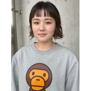 ボブパーマ ニュアンスパーマ ワイドバング ショートバング