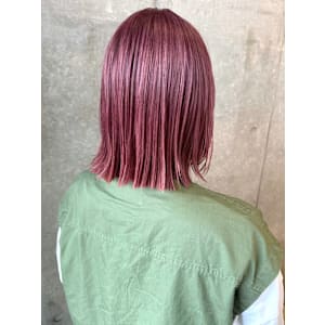 ピンクラベンダー ダブルカラー ハイトーンボブ 艶髪