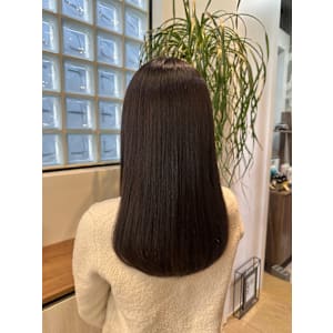 透明感カラー/暗めくすみベージュ/髪質改善トリートメント