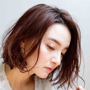 ワンレンボブウォームブラウン