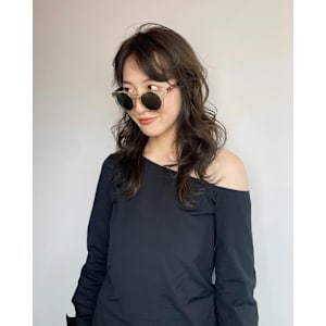 オリーブベージュ/レイヤーカット/ゆるウェーブ