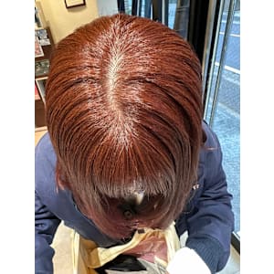 ブリーチなしダブルイルミナカラーレッドブラウン×渡辺りん