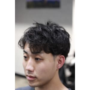 メンズ2ブロック自然左分け