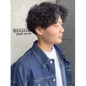 センターパート マッシュ ニュアンスパーマ 20代 30代