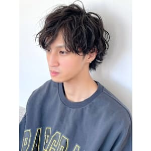 ニュアンスパーマ メンズパーマ マッシュ ミディアム