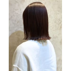 髪質改善縮毛矯正 髪質改善カラー ベージュ 外ハネボブ