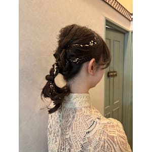 結婚式 パーティヘアセット
