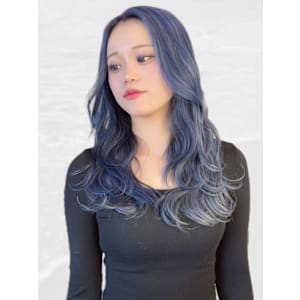 【MICHI 富田店　古作蓮】ブルー ダブルカラー ロング