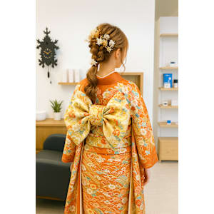 ドライフラワーとセミロング