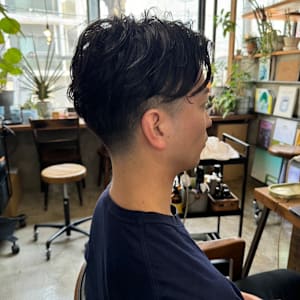 大人の流しパーマスタイル