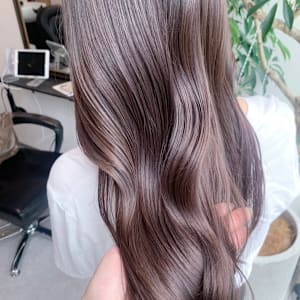 シークレットハイライト/モーヴピンク韓国式レイヤーカット