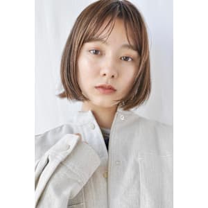 長がめバンク/ニュアンスボブ/透明感ベージュ 