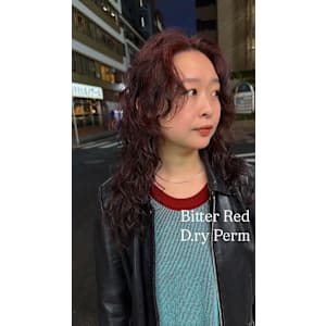 外国人風スパイラルパーマ/ビターレッド