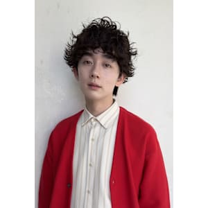 くせ毛　ミディアム　スパイラルパーマ　ウルフ　代官山　中目黒