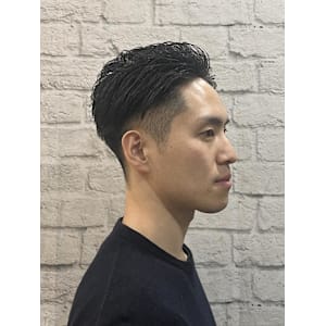 メンズ／ツーブロック／刈り上げ／七三／アップバング