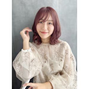 ミディアムパーマ/オイルカラー/オーガニックカラー