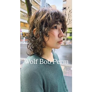 外国人風ドライウルフパーマ