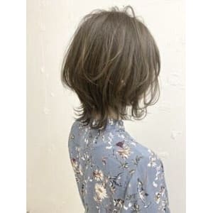 ネオウルフ×ハイライト×ベージュボブウルフ　ウルフカット