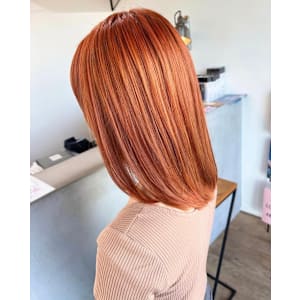 ダブルカラー髪質改善トリートメントオレンジカラー