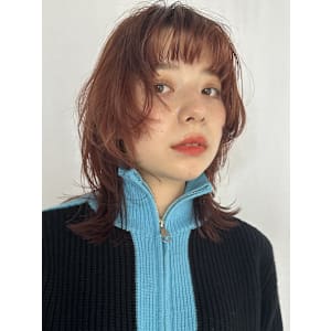 マッシュウルフレイヤー/アプリコットブラウン/ハッシュカット