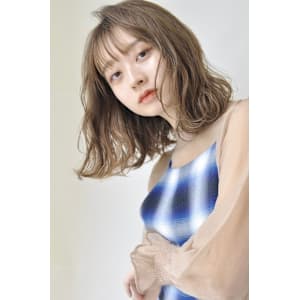 ニュアンスウェーブ/ウェーブボブ/透明感ミディアム/