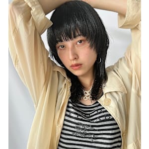 黒髪マッシュウルフ【代官山】暗髪 