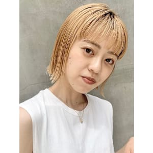 】ハイトーン/ミルクティーベージュ/ボブ 