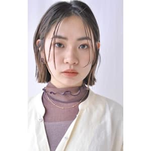 シースルーバング切りっぱなしボブ 