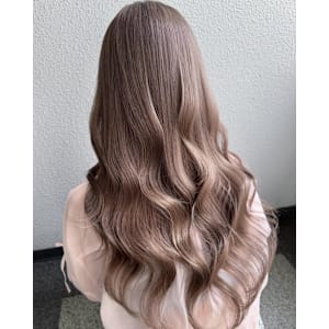 マロンベージュ_韓国風巻き_ラベンダーミルクティー_