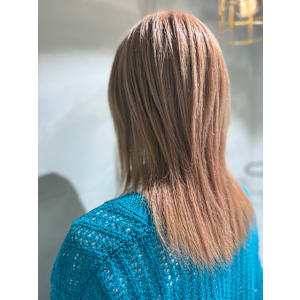 ダブルカラー×ベージュピンク