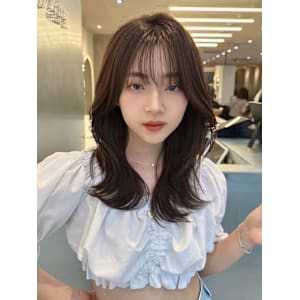 髪質改善＊毛先レイヤーマロンブラウンロング