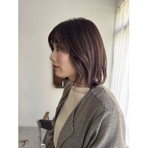 ラベンダーベージュ×ボブ