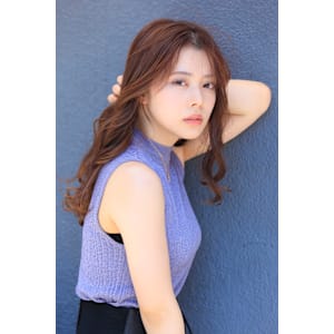 韓国風ゆるロング×王道ピンクブラウン