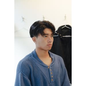 メンズセンターパート