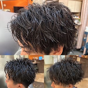 ナチュラルソフトツイストスパイラルパーマツーブロック