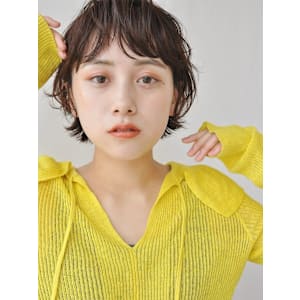 伸ばしかけショートのニュアンスパーマ