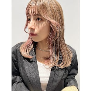 韓国風顔まわりデザインインナーカラー 