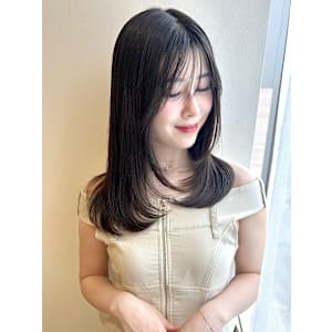 地毛カラー/フェミニンロング/透明感カラー/顔周りレイヤー