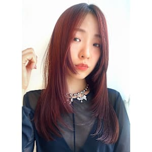 【オツ　渋谷】段カット/レッドカラー/艶カラー/髪質改善/ 