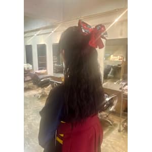 卒業式  編み込みウエーブおろしハーフアップスタイル