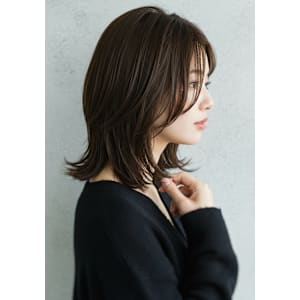 30代40代50代外ハネミディアムレイヤー髪質改善酸性ストレ