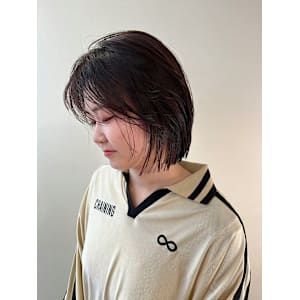 ボブレイヤー 顔周りレイヤー ダークブラウン イルミナカラー