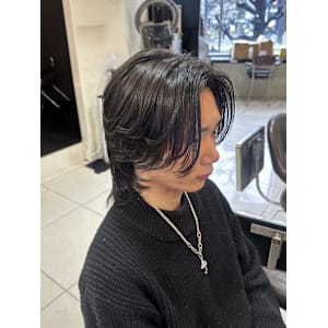 韓国マッシュセンターパートダウンパーマニュアンスパーマウルフ