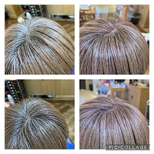 明るめカラーで白髪ぼかし