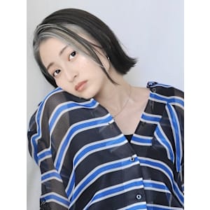 ボブ/切りっぱなし/フェイスフレーミング/アンブレラカラー