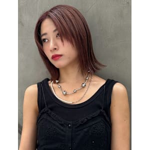 ボブ/切りっぱなし/暖色カラー/こなれミディ/イメチェン/